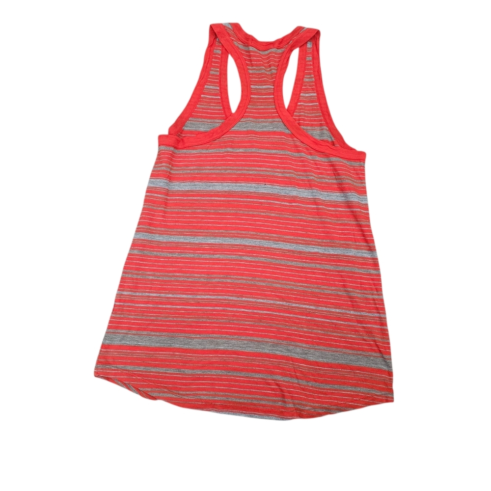 Standard James Perse Tank Top Women Racer Back Striped Orange Gray Large - Picture 2 of 3